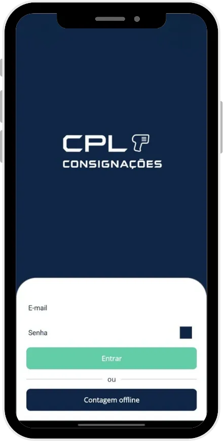 Tela de login do app da CPL com o modo offline
